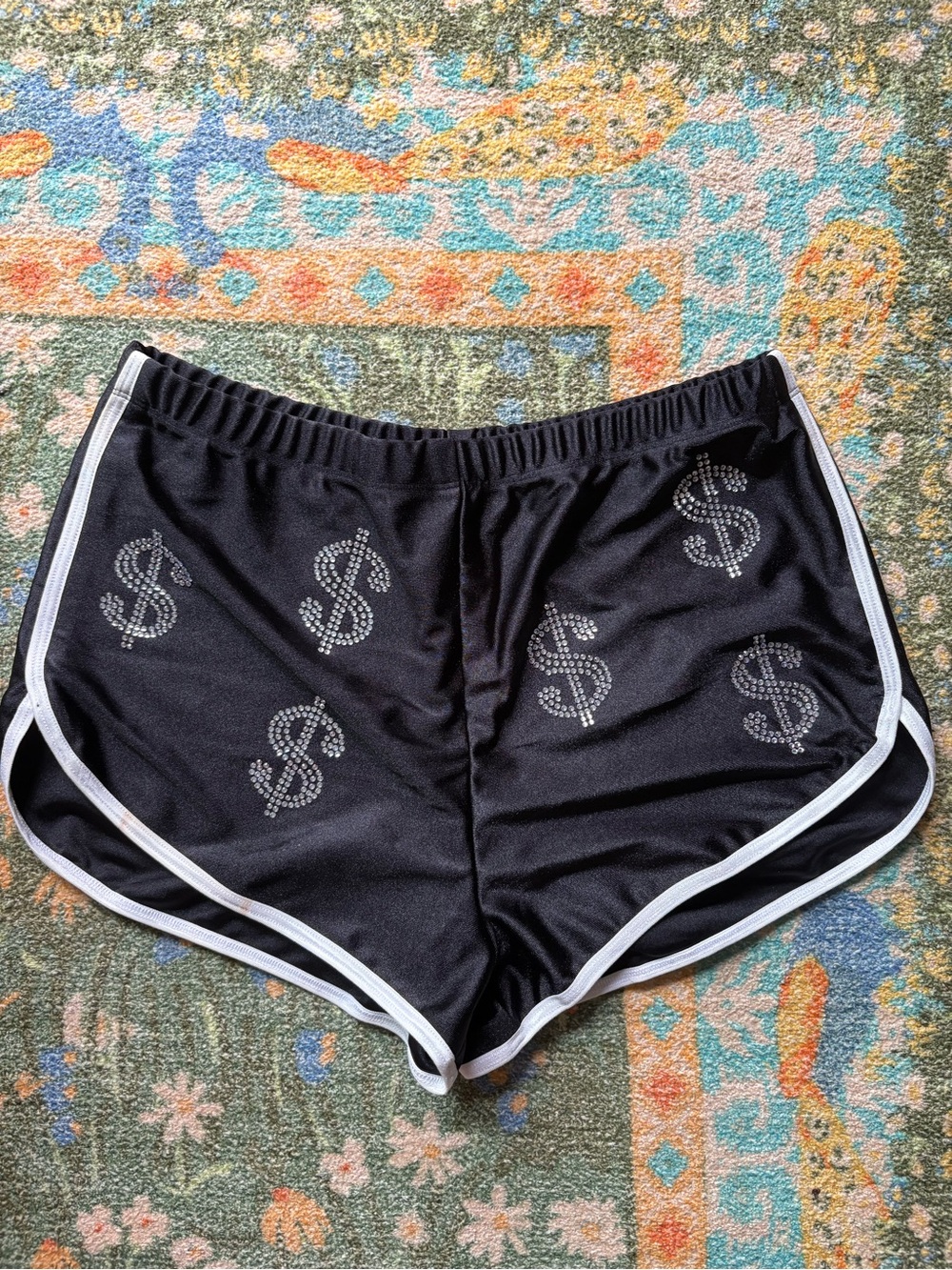 d.bleu.dazzled rhinestone dollar sign swim shorts